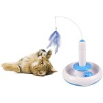 Flamingo jouet pour chat plaque avec plume et balle 18 cm