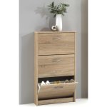 Fmd armoire  chaussures 3 compartiments inclinables chne