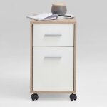 Fmd armoire mobile  tiroir couleur chne et blanc