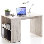 Fmd bureau avec tagres latrales 117x73x75 cm chne sable