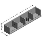 Fmd tagre murale avec 4 compartiments 92x17x16, 5 cm blanc
