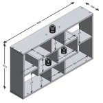 Fmd tagre murale rectangulaire avec 8 compartiments blanc