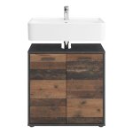 Fmd meuble sous - lavabo avec 2 portes matera sombre de style ancien Fmd meuble sous - lavabo avec 2 portes matera sombre de style ancien