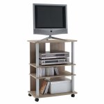Fmd meuble tv / hi - fi avec 3 compartiments 65x40x79, 2 cm chne