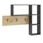 Fmd porte - manteau mural 4 compartiments ouverts anthracite et chne