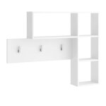 Fmd porte - manteau mural avec 4 compartiments ouverts blanc