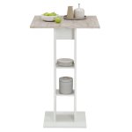 Fmd table de bar blanc et chne sable