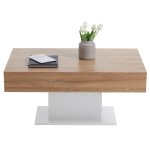 Fmd table basse chêne antique et blanc Fmd table basse chêne antique et blanc