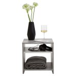 Fmd table basse avec tagre gris bton et blanc