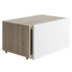 Fmd table basse extensible blanc et chne