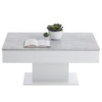 Fmd table basse gris béton et blanc Fmd table basse gris béton et blanc