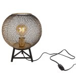 Gifts amsterdam lampe de table wire s m�tal noir et dor� 26x33 cm