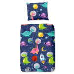 Good morning housse de couette enfant dinospace 120x150 cm multicolore