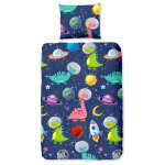 Good morning housse de couette enfant dinospace 140x200 / 220 cm