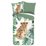 Good morning housse de couette enfant jungle 135x200 cm vert