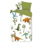 Good morning housse de couette enfant jurassic p 140x200 / 220 cm blanc