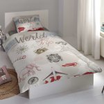 Good morning housse de couette pour enfants world trip 135x200 cm