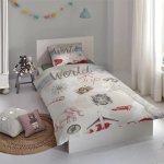 Good morning housse de couette pour enfants world trip 140x200 / 220 cm