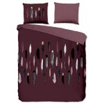 Good morning housse de couette feathers 155x220 cm bordeaux