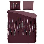 Good morning housse de couette feathers 200x200 / 220 cm bordeaux