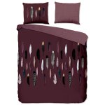 Good morning housse de couette feathers 200x200 cm bordeaux Good morning housse de couette feathers 200x200 cm bordeaux