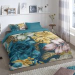 Good morning housse de couette lidy 140x200 / 220 cm bleu ptrole