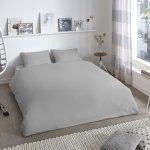 Good morning housse de couette uni 240x200 / 220 cm gris clair Good morning housse de couette uni 240x200 / 220 cm gris clair