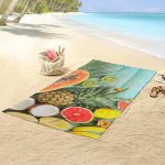 Good morning serviette de plage fresh fruits 100x180 cm multicolore