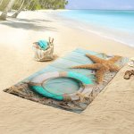 Good morning serviette de plage jimmy 100x180 cm bleu aqua