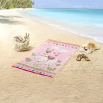 Good morning serviette de plage lama 75x150 cm rose