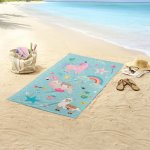 Good morning serviette de plage moody 75x150 cm bleu aqua