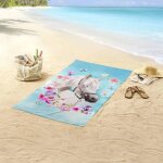 Good morning serviette de plage my beauty 75x150 cm bleu clair
