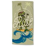Good morning serviette de plage surf geek 75x150 cm vert