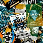 Good vibes papier peint club posters vert et orange Good vibes papier peint club posters vert et orange