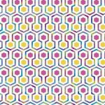 Good vibes papier peint hexagon pattern rose et jaune