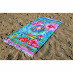Happiness serviette de plage adventures 100x180 cm multicolore