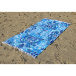 Happiness serviette de plage yogi 100x180 cm bleu