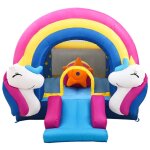 Happy hop chteau gonflable avec toboggan 335x265x215 cm pvc