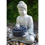 Heissner figurine d'étang bouddha gris 37x31x50 cm Heissner figurine d'étang bouddha gris 37x31x50 cm