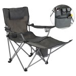 Hi chaise de camping de luxe avec repose - pieds anthracite
