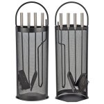 Hi ensemble d'outils de cheminée 5 pcs noir 23x14, 8x66 cm Hi ensemble d'outils de cheminée 5 pcs noir 23x14, 8x66 cm