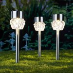 Hi lampes led solaires sur piquet pour allées 3 pcs crystal Hi lampes led solaires sur piquet pour allées 3 pcs crystal