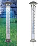 Hi lampe solaire de jardin avec thermomètre Hi lampe solaire de jardin avec thermomètre