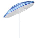 Hi parasol de plage 200 cm bleu  rayures