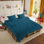 Hip housse de couette uni 140x200 / 220 cm bleu ptrole