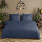 Hip housse de couette uni 240x200 / 220 cm bleu foncé Hip housse de couette uni 240x200 / 220 cm bleu foncé
