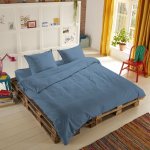 Hip housse de couette uni 240x200 / 220 cm bleu glacier Hip housse de couette uni 240x200 / 220 cm bleu glacier