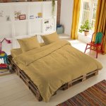 Hip housse de couette uni 240x200 / 220 cm ocre Hip housse de couette uni 240x200 / 220 cm ocre