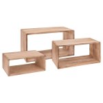 Home&styling home&styling ensemble de prsentoirs 3 pcs bois de paulownia