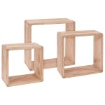 Home&styling tagres d'affichage 3 pcs bois de paulownia
